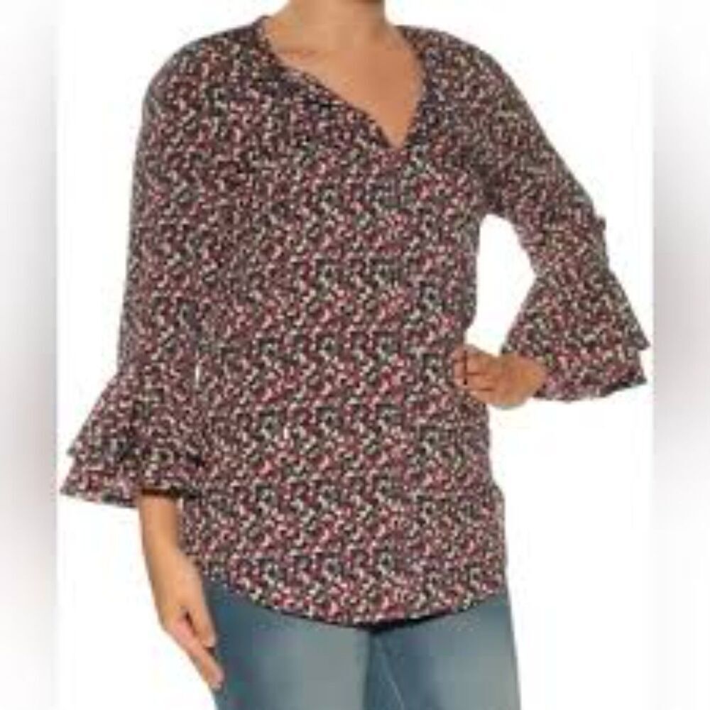 Ralph Lauren Women's‎ Multicolored Printed Knit Blouse Size Small